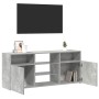 Mueble de TV con luces LED gris hormigón 120x30x50 cm en Muebles TV | Comprar online en Foro24