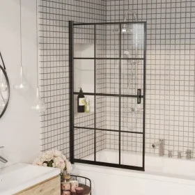 ESG black shower screen 80x140 cm by vidaXL, shower doors - Ref: Foro24-150746, Price: 127,85 €, Discount: %