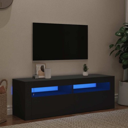 Mueble de TV con luces LED negro 120x35x40 cm en Muebles TV | Comprar online en Foro24