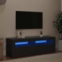 Mueble de TV con luces LED negro 120x35x40 cm en Muebles TV | Comprar online en Foro24