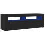 Mueble de TV con luces LED negro 120x35x40 cm en Muebles TV | Comprar online en Foro24
