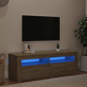 Mueble de TV con luces LED roble Sonoma 120x35x40 cm