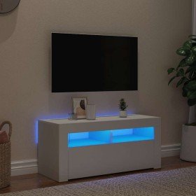 Mueble de TV con luces LED blanco 90x35x40 cm