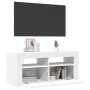 Mueble de TV con luces LED blanco 90x35x40 cm