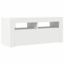 Mueble de TV con luces LED blanco 90x35x40 cm