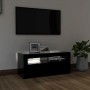Mueble de TV con luces LED negro 90x35x40 cm