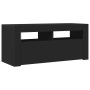 Mueble de TV con luces LED negro 90x35x40 cm