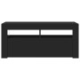 Mueble de TV con luces LED negro 90x35x40 cm