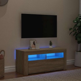 Mueble de TV con luces LED roble Sonoma 90x35x40 cm Mueble de TV con luces LED roble Sonoma 90x35x40 cm