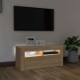 Mueble de TV con luces LED roble Sonoma 90x35x40 cm