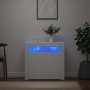 Aparador con luces LED gris brillante 80x35x75 cm