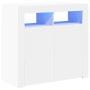 Aparador con luces LED gris brillante 80x35x75 cm