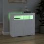Aparador con luces LED gris brillante 80x35x75 cm
