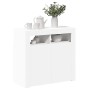 Aparador con luces LED gris brillante 80x35x75 cm
