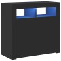 Aparador con luces LED negro 80x35x75 cm