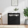 Aparador con luces LED negro 80x35x75 cm