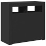 Aparador con luces LED negro 80x35x75 cm