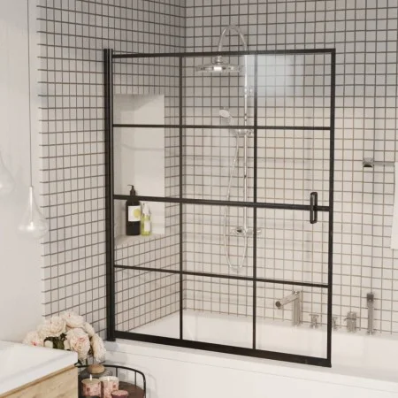 ESG black shower screen 116x140 cm by vidaXL, shower doors - Ref: Foro24-150748, Price: 139,95 €, Discount: %