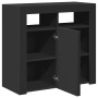 Aparador con luces LED negro 80x35x75 cm