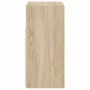 Aparador con luces LED roble Sonoma 80x35x75 cm