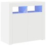Aparador con luces LED blanco brillante 80x35x75 cm