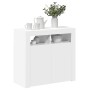 Aparador con luces LED blanco brillante 80x35x75 cm