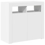 Aparador con luces LED blanco brillante 80x35x75 cm