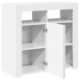 Aparador con luces LED blanco brillante 80x35x75 cm