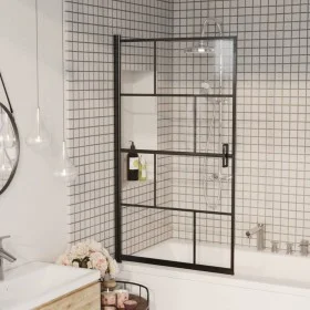 ESG black shower screen 80x140 cm by vidaXL, shower doors - Ref: Foro24-150749, Price: 141,64 €, Discount: %