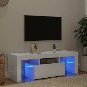 Mueble de TV con luces LED blanco brillante 120x35x40 cm