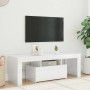 Mueble de TV con luces LED blanco brillante 120x35x40 cm en Muebles TV | Comprar online en Foro24
