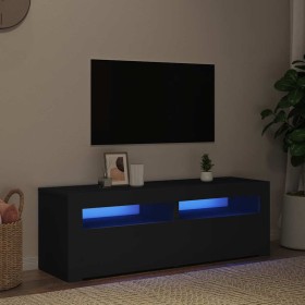 Mueble de TV con luces LED negro 120x35x40 cm