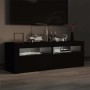 Mueble de TV con luces LED negro 120x35x40 cm