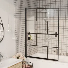 ESG black shower screen 100x140 cm by vidaXL, shower doors - Ref: Foro24-150750, Price: 175,22 €, Discount: %