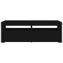 Mueble de TV con luces LED negro 120x35x40 cm