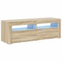 Mueble de TV con luces LED roble Sonoma 120x35x40 cm
