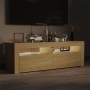 Mueble de TV con luces LED roble Sonoma 120x35x40 cm