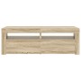 Mueble de TV con luces LED roble Sonoma 120x35x40 cm