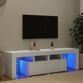 Mueble de TV con luces LED blanco 140x36,6x40 cm