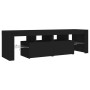 Mueble de TV con luces LED negro 140x36,5x40 cm