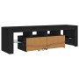 Mueble de TV con luces LED negro 140x36,5x40 cm