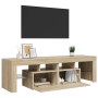 Mueble de TV con luces LED color roble Sonoma 140x36,5x40 cm