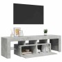 Mueble de TV con luces LED gris hormigón 140x36,5x40 cm