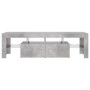 Mueble de TV con luces LED gris hormigón 140x36,5x40 cm