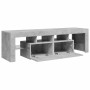 Mueble de TV con luces LED gris hormigón 140x36,5x40 cm
