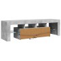 Mueble de TV con luces LED gris hormigón 140x36,5x40 cm