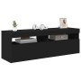 Mueble de TV con luces LED negro 120x35x40 cm