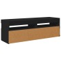 Mueble de TV con luces LED negro 120x35x40 cm