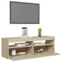 Mueble de TV con luces LED roble Sonoma 120x35x40 cm en Muebles TV | Comprar online en Foro24