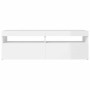 Mueble de TV con luces LED blanco brillante 120x35x40 cm